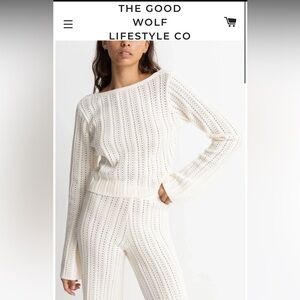 Rhythm Charlize Knit Long Sleeve Top - White